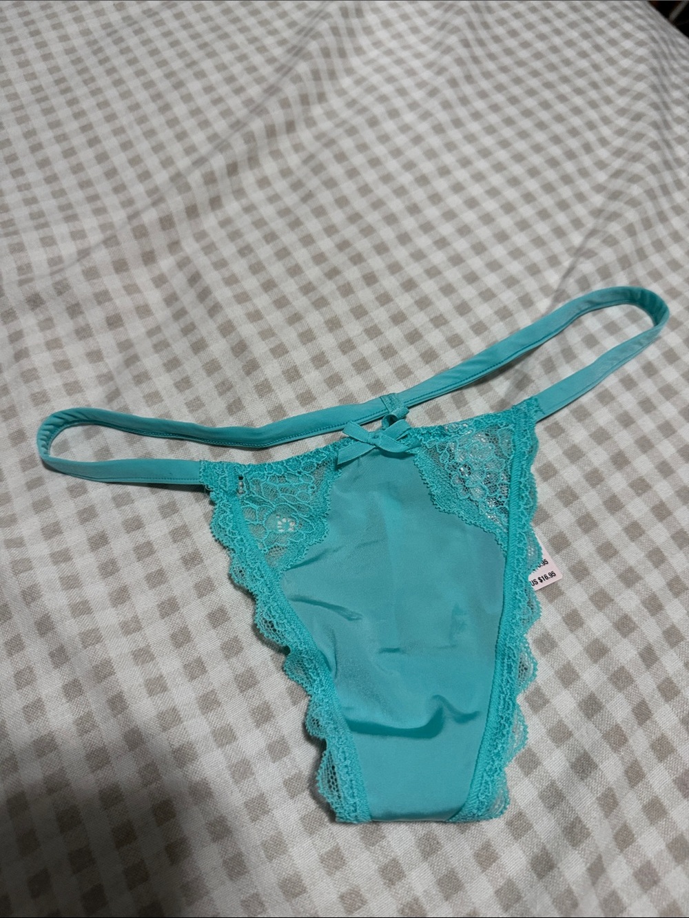 Victoria's Secret Teal Lace-Trim Thong